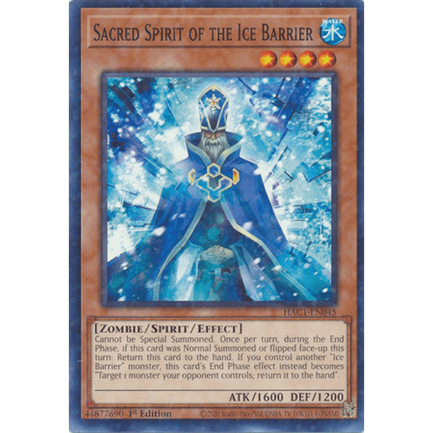 Sacred Spirit of the Ice Barrier - HAC1-EN045 - Duel Terminal Normal Parallel Rare
