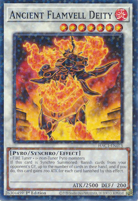 Ancient Flamvell Deity - HAC1-EN075 - Duel Terminal Normal Parallel Rare