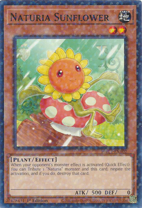Naturia Sunflower - HAC1-EN102 - Duel Terminal Normal Parallel Rare