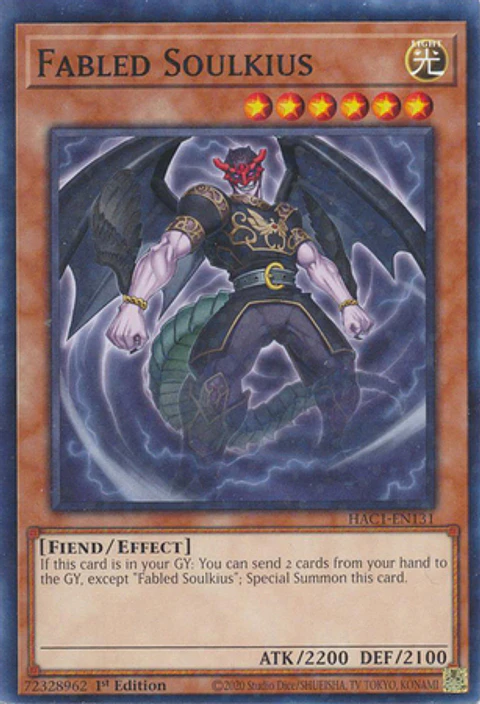 Fabled Soulkius - HAC1-EN131 - Duel Terminal Normal Parallel Rare
