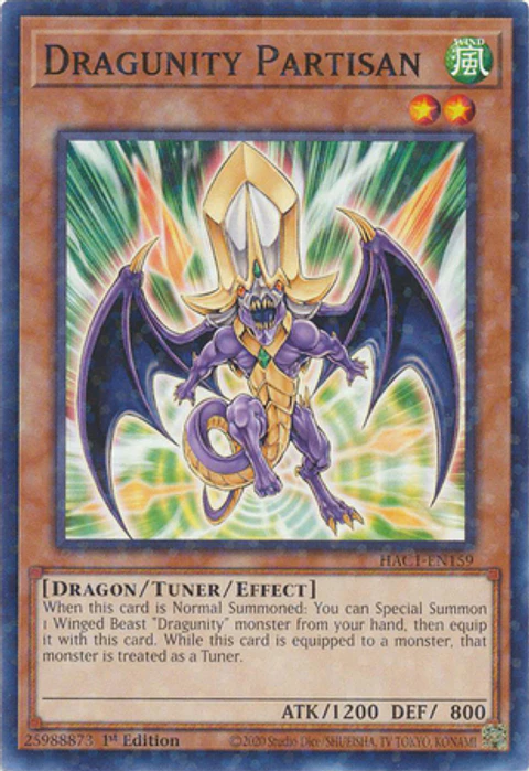 Dragunity Partisan - HAC1-EN159 - Duel Terminal Normal Parallel Rare