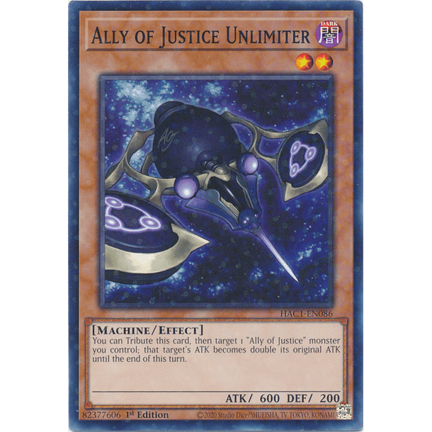 Ally of Justice Unlimiter - HAC1-EN086 - Duel Terminal Common Parallel 