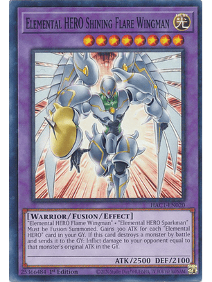 Elemental HERO Shining Flare Wingman - HAC1-EN020 - Duel Terminal Normal Parallel Rare