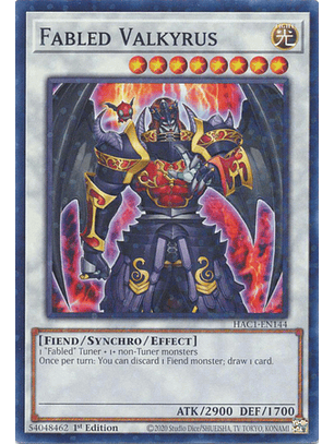 Fabled Valkyrus - HAC1-EN144 - Duel Terminal Common Parallel 