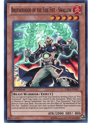 Brotherhood of the Fire Fist - Swallow - CBLZ-EN027 - Super Rare 