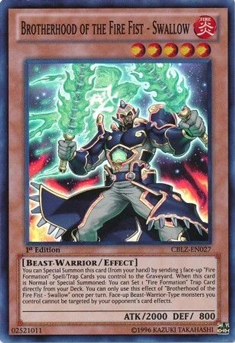 Brotherhood of the Fire Fist - Swallow - CBLZ-EN027 - Super Rare 