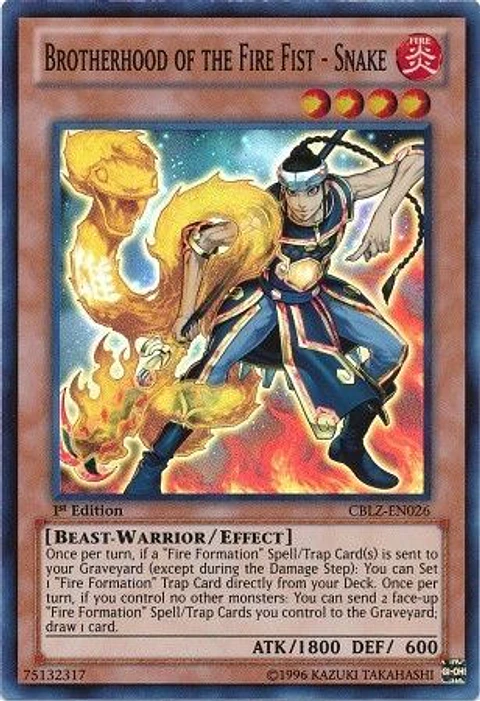 Brotherhood of the Fire Fist - Snake - CBLZ-EN026 - Super Rare 