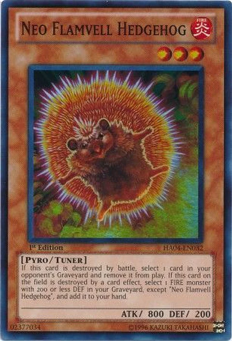 Neo Flamvell Hedgehog - HA04-EN032 - Super Rare