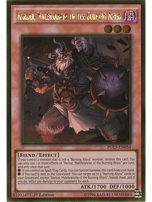 Barbar, Malebranche of the Burning Abyss - PGL3-EN054 - Gold Rare