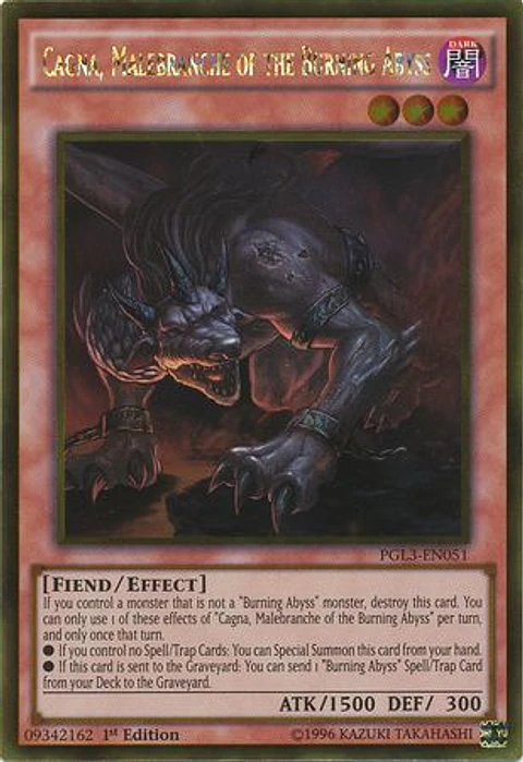 Cagna, Malebranche of the Burning Abyss - PGL3-EN051 - Gold Rare
