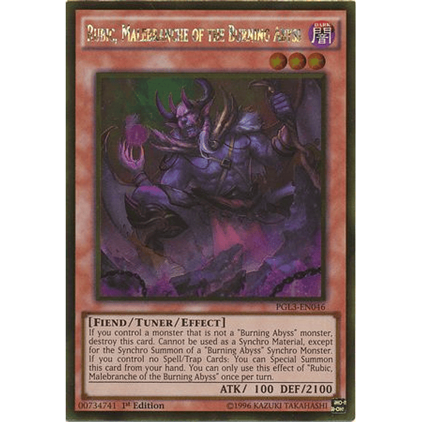 Rubic, Malebranche of the Burning Abyss - PGL3-EN046 - Gold Rare