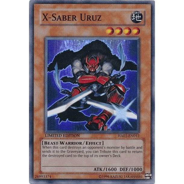 X-Saber Uruz - HA01-EN012 - Super Rare