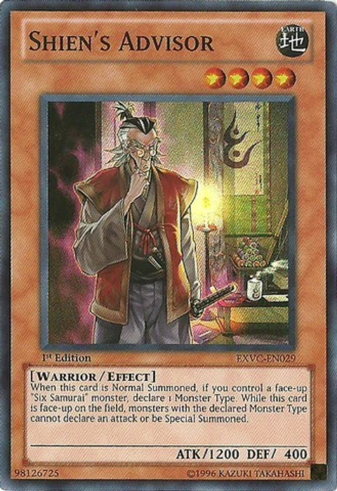 Shien's Advisor - EXVC-EN029 - Super Rare 