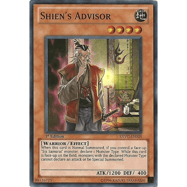 Shien's Advisor - EXVC-EN029 - Super Rare 