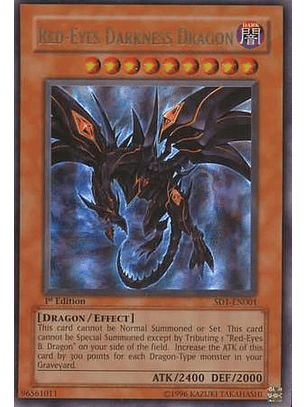 Red-Eyes Darkness Dragon - SD1-EN001 - Ultra Rare 1st Edition 