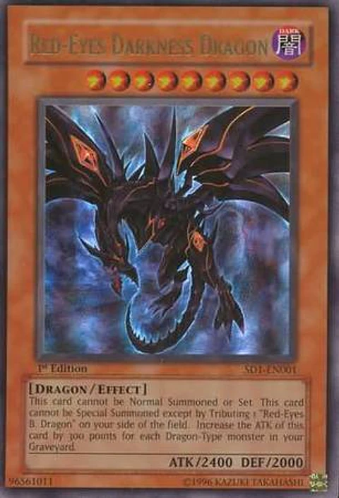 Red-Eyes Darkness Dragon - SD1-EN001 - Ultra Rare 1st Edition 