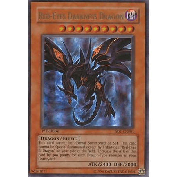 Red-Eyes Darkness Dragon - SD1-EN001 - Ultra Rare 1st Edition 