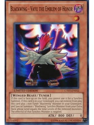 Blackwing - Vayu the Emblem of Honor - CT07-EN012 - Super Rare