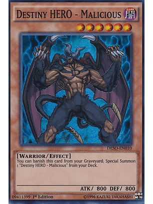 Destiny HERO - Malicious - DESO-EN010 - Super Rare