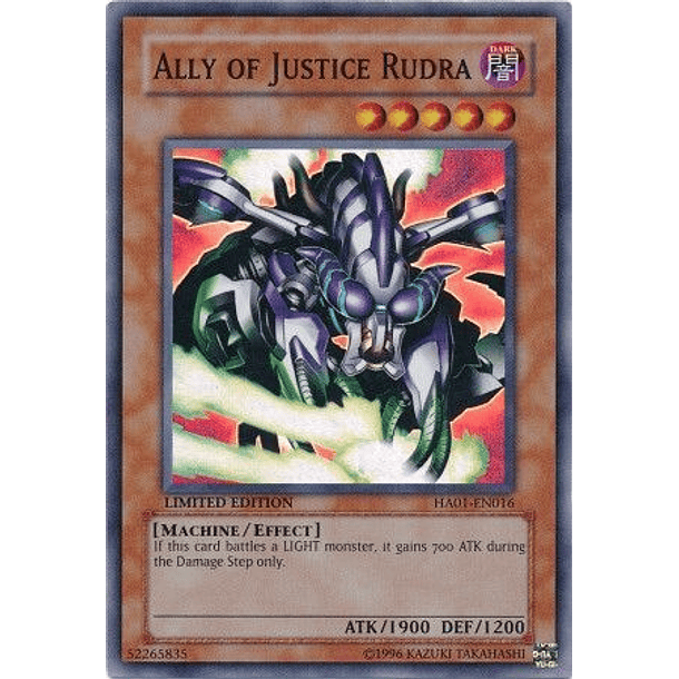 Ally of Justice Rudra - HA01-EN016 - Super Rare