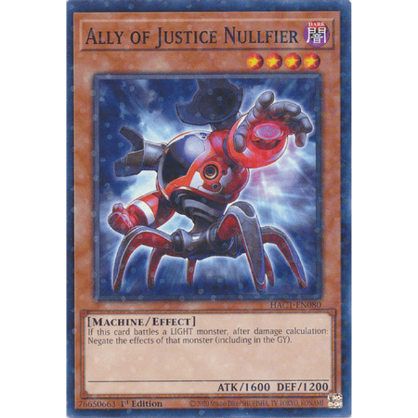 Ally of Justice Nullfier - HAC1-EN080 - Duel Terminal Common Parallel 