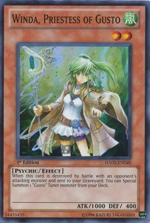 Winda, Priestess of Gusto - HA05-EN040 - Super Rare