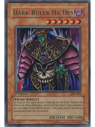 Dark Ruler Ha Des - LOD-001 - Ultra Rare 1st Edition (dañado)