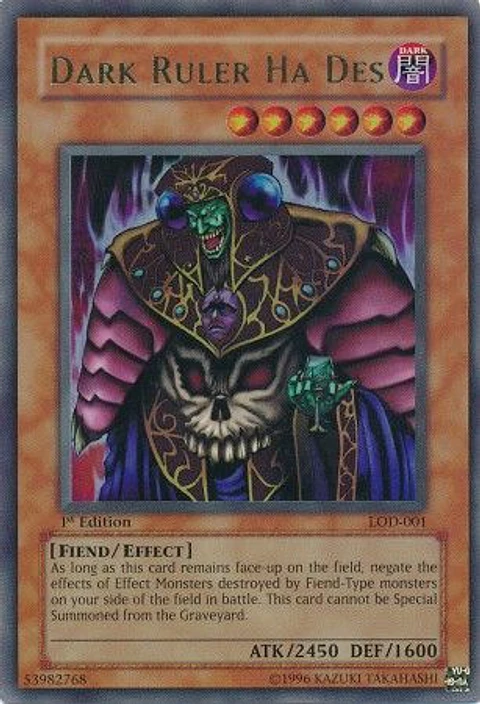 Dark Ruler Ha Des - LOD-001 - Ultra Rare 1st Edition (dañado)