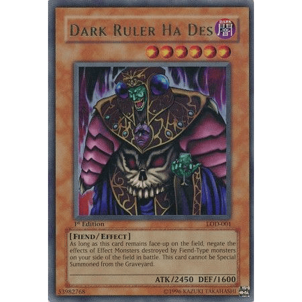 Dark Ruler Ha Des - LOD-001 - Ultra Rare 1st Edition (dañado)
