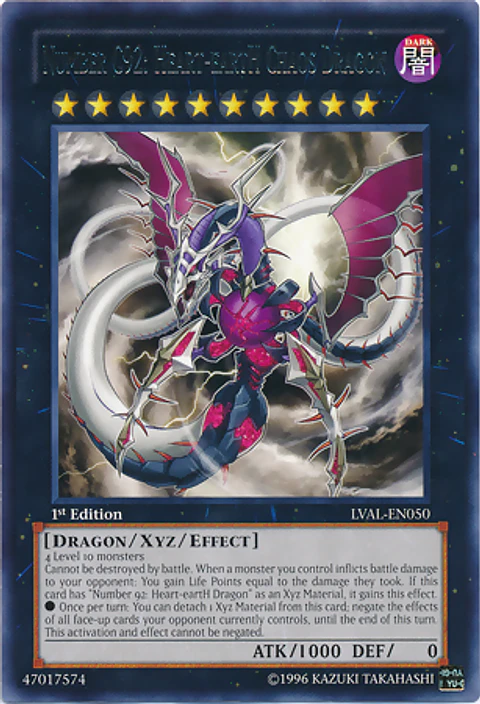 Number C92: Heart-eartH Chaos Dragon - LVAL-EN050 - Rare