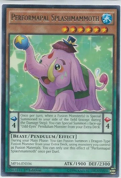 Performapal Splashmammoth - MP16-EN106 - Rare 