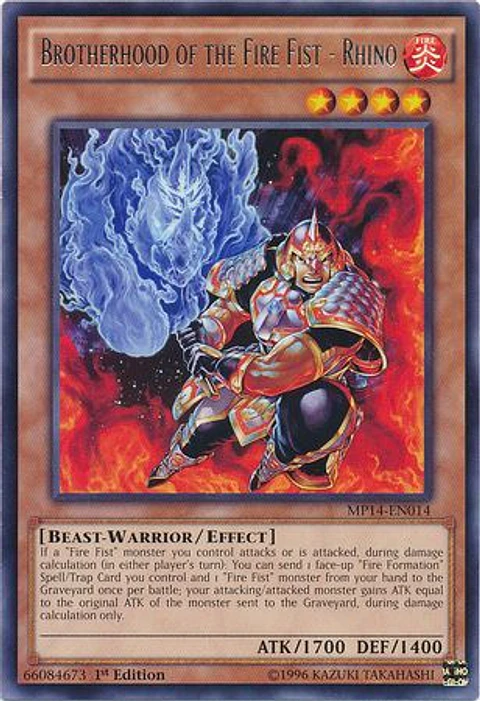 Brotherhood of the Fire Fist - Rhino - MP14-EN014 - Rare
