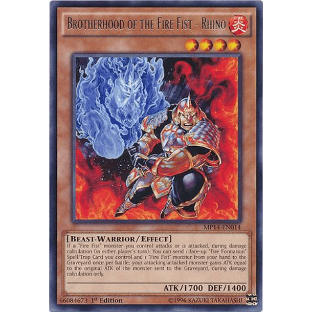 Brotherhood of the Fire Fist - Rhino - MP14-EN014 - Rare
