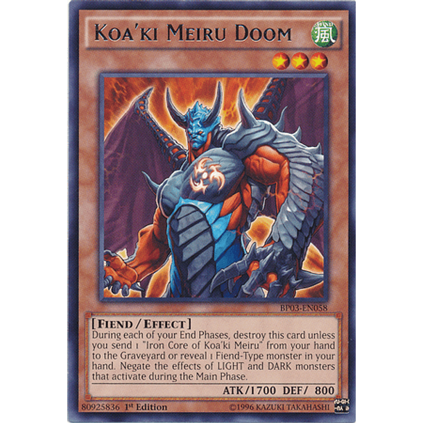 Koa'ki Meiru Doom - BP03-EN058 - Rare 