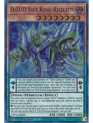 D/D/D Vice King Requiem - GFP2-EN002 - Ultra Rare