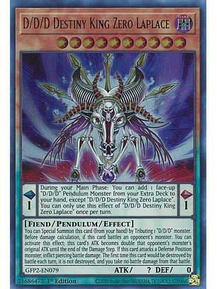 D/D/D Destiny King Zero Laplace - GFP2-EN079 - Ultra Rare