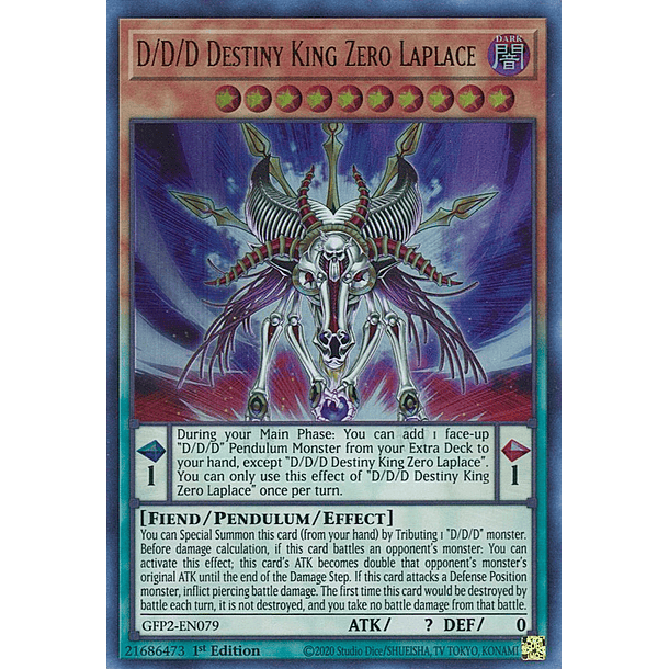 D/D/D Destiny King Zero Laplace - GFP2-EN079 - Ultra Rare