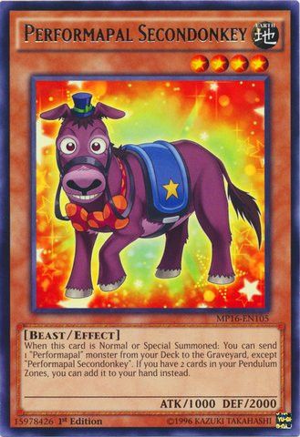 Performapal Secondonkey - MP16-EN105 - Rare  1