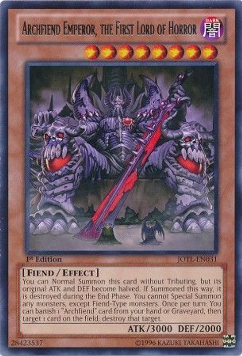 Archfiend Emperor, the First Lord of Horror - JOTL-EN031 - Rare 