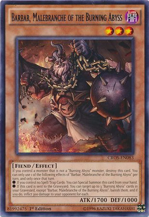Barbar, Malebranche of the Burning Abyss - CROS-EN083 - Rare 