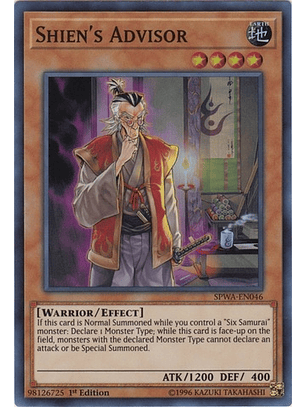 Shien's Advisor - SPWA-EN046 - Super Rare 