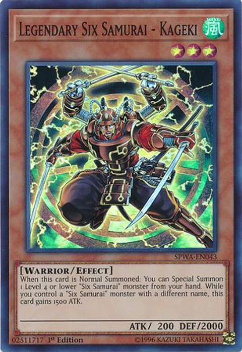 Legendary Six Samurai - Kageki - SPWA-EN043 - Super Rare