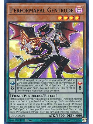 Performapal Gentrude - DIFO-EN001 - Super Rare