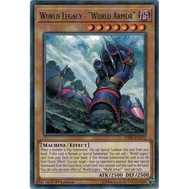 World Legacy - "World Armor" - CIBR-EN022 - Rare 