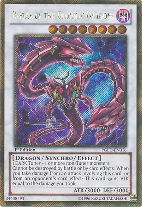 Beelze of the Diabolic Dragons - PGLD-EN016 - Gold Secret Rare 