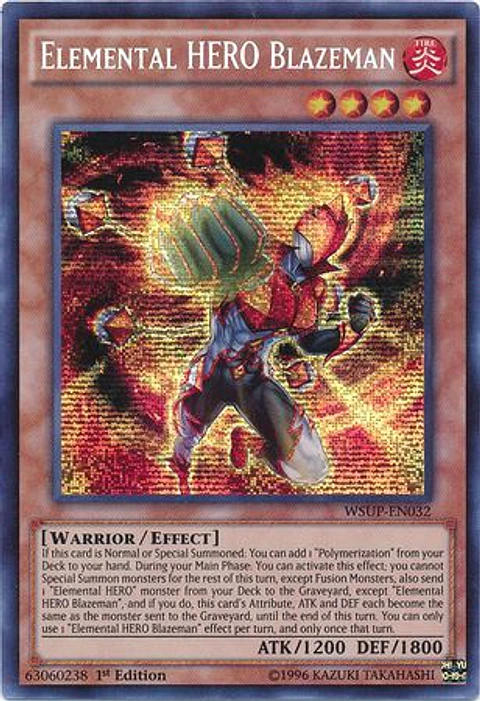 Elemental Hero Blazeman - WSUP-EN032 - Prismatic Secret Rare
