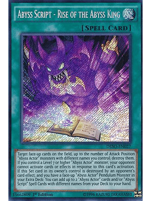 Abyss Script - Rise of the Abyss King - DESO-EN027 - Secret Rare