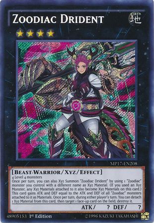 Zoodiac Drident - MP17-EN208 - Secret Rare  1