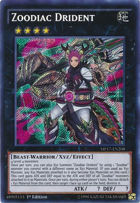 Zoodiac Drident - MP17-EN208 - Secret Rare 