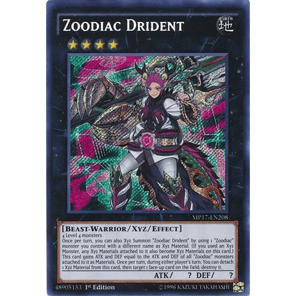 Zoodiac Drident - MP17-EN208 - Secret Rare 